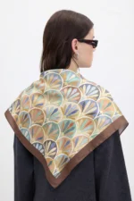 Pastel Yelpaze Desenli Bandana Fular