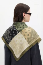 Dört Yol Desenli Bandana Fular