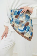 Mavi Katman Desenli Bandana Fular - Görsel 5