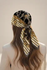 Hüküm Gold Desenli Bandana Fular - Görsel 3