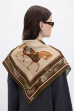 Atlı Asalet Desenli Bandana Fular