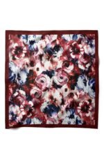 Bordo Bahçe Desenli Bandana Fular - Görsel 4