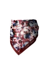 Bordo Bahçe Desenli Bandana Fular - Görsel 5