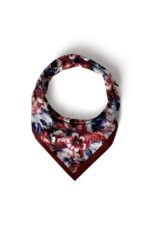 Bordo Bahçe Desenli Bandana Fular - Görsel 6