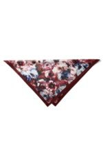 Bordo Bahçe Desenli Bandana Fular - Görsel 7
