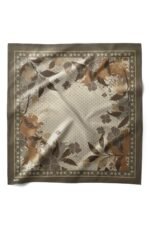 Hasır Yaprak Desenli Bandana Fular - Görsel 4