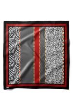 Kızıl Hat Desenli Bandana Fular