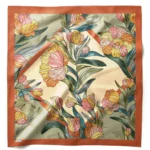Amber Çiçek Desenli Bandana Fular