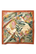 Amber Çiçek Desenli Bandana Fular