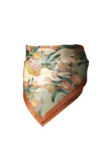 Amber Çiçek Desenli Bandana Fular - Görsel 4