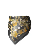 Altın Gül Zincir Desenli Bandana Fular - Görsel 4