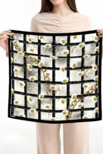 Papatya Zinciri Desenli Bandana Fular - Görsel 3