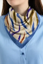 Dalga İzleri Desenli Bandana Fular - Görsel 2