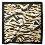 Zebra Zinciri Desenli Bandana Fular