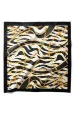 Zebra Zinciri Desenli Bandana Fular