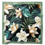 Fildişi Çiçeği Desenli Bandana Fular