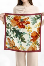 Sonbahar Bahçesi Desenli Bandana Fular - Görsel 3