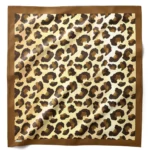 Kahve Leopar Desenli Bandana Fular