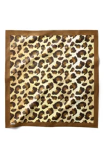 Kahve Leopar Desenli Bandana Fular